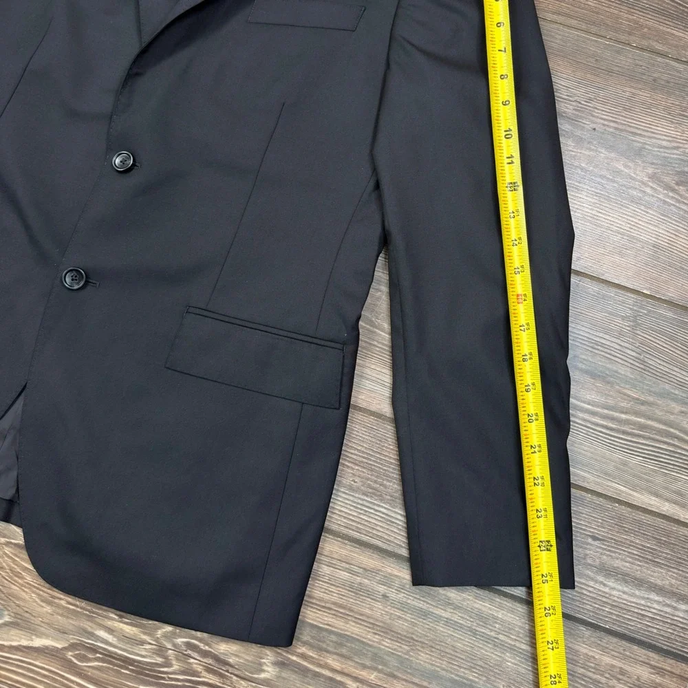 J.Crew Mens Size 40R Crosby Suit Jacket Black Loro Piana Wool Blazer BM161 NEW